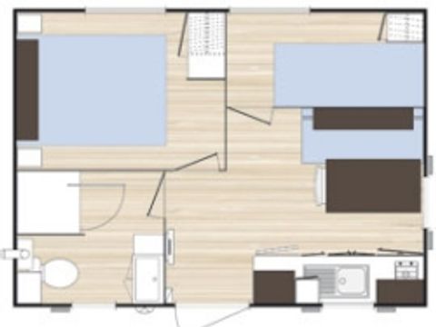Mobilhome 4 personnes - O'Phea 2 chambres 20m² (2 adultes maxi - animaux interdits - non fumeur)