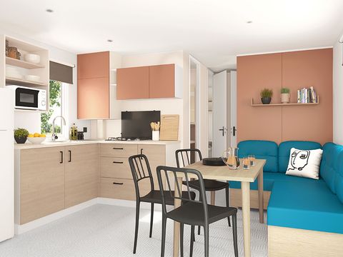 Mobilhome 6 personnes - Mobil home Tourtour - 33m² - 3 chambres + Tv + A/C