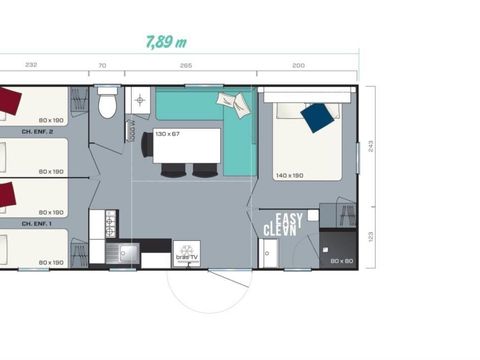MOBILHOME 6 personnes - 3 Chambres PREMIUM /  CLIM+TV