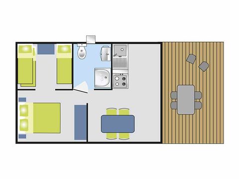 TENTE TOILE ET BOIS 5 personnes - LODGE SAFARI 5p 2ch ****