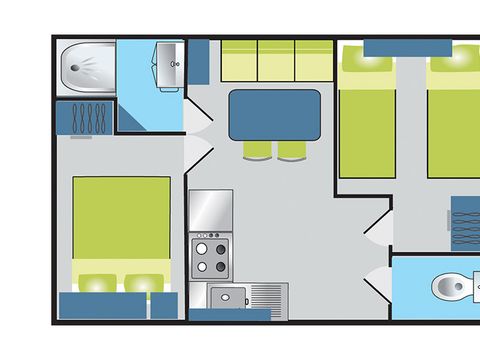 MOBILHOME 4 personnes - COTTAGE 4p 2ch **
