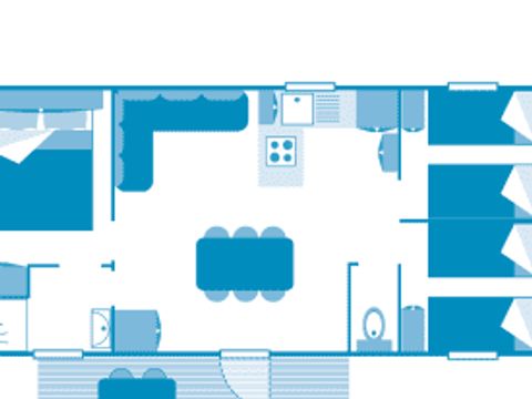MOBILHOME 7 personnes - Cottage 6/7p 3ch clim ***