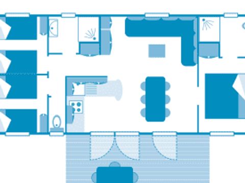 MOBILHOME 6 personnes - Cottage 6p 3ch 2SdB clim ****