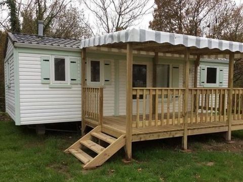 MOBILHOME 5 personnes - HAWAI 2 chambres - 28m² - avec CLIM + TV - terrasse couverte 13 m²