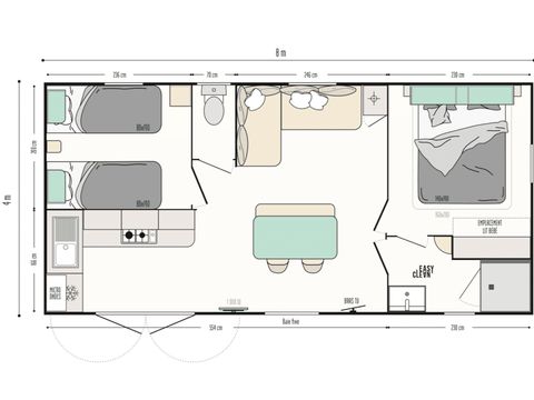 MOBILHOME 4 personnes - Premium 2 Chambres