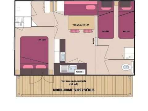 MOBILHOME 4 personnes - Mobil-Home 3 Pièces 4 Personnes + TV