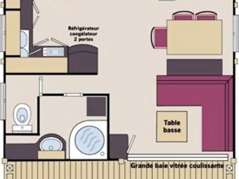 MOBILHOME 5 personnes - Mobil-Home Forêt L 3 Pièces 5 Personnes + TV