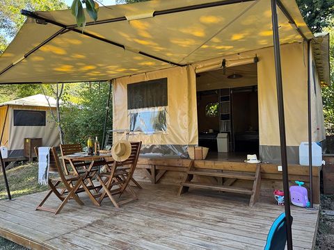 TENTE TOILE ET BOIS 4 personnes - Tente Marquise 2 chambres