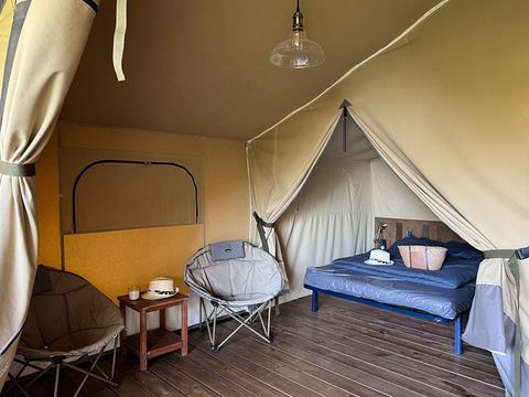 TENTE TOILE ET BOIS 5 personnes - Tente Lodge Kenya sur pilotis 2 chambres