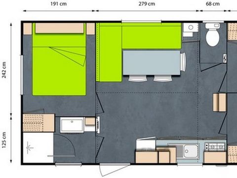 Mobilhome 6 personnes - Confort TRIBU CLIMATISE - 3 chambres