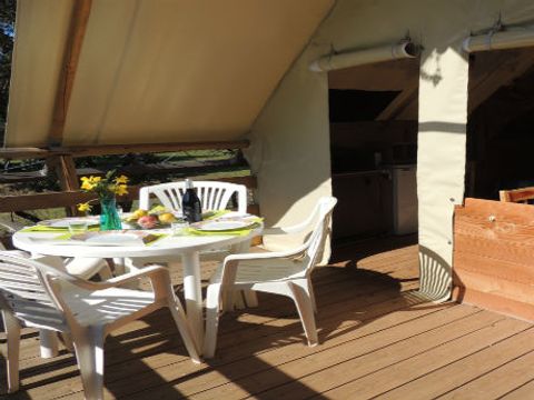 Tente en toile et en bois 4 personnes - Safari, 2 chambres (sans sanitaires)
