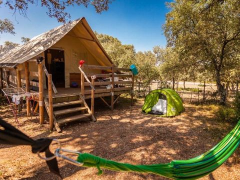 Tente en toile et en bois 4 personnes - Safari, 2 chambres (sans sanitaires)