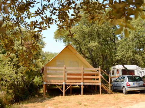 Tente en toile et en bois 4 personnes - Safari, 2 chambres (sans sanitaires)