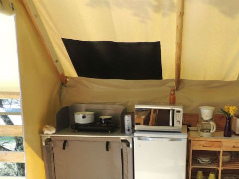 Tente en toile et en bois 4 personnes - Safari, 2 chambres (sans sanitaires)