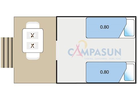 Hébergement 2 personnes - Pod - 6m² (sans sanitaires)