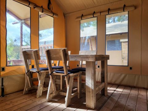 TENTE TOILE ET BOIS 4 personnes - Tente safari 4p avec sanitaires