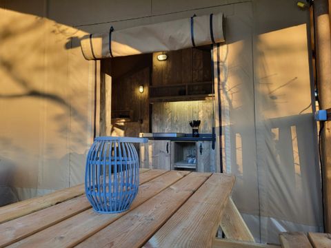 TENTE TOILE ET BOIS 6 personnes - Tente safari 6p avec sanitaires