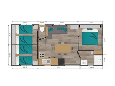 Mobilhome 6 personnes - Confort+ - 3 chambres