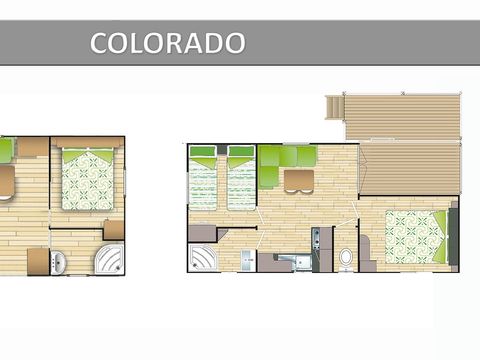 MOBILHOME 6 personnes - COLORADO ECO - 2 chambres - CLIM - TV