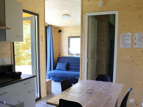 CHALET 5 personnes - CHALET PREMIUM 2ch/2sdb - clim - LV - TV - BBQ - Ménage*, draps, draps de bain - 35m2+terrasse 17m2