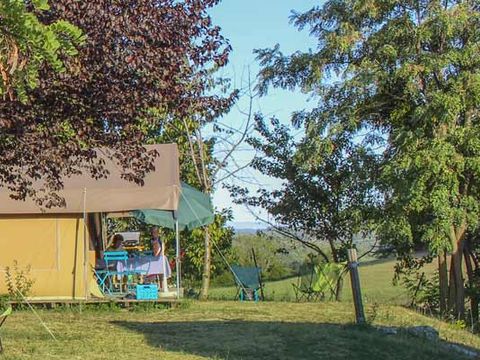 TENTE TOILE ET BOIS 5 personnes - Tente Safari - 4 ad + 1 enf - sans sanitaires