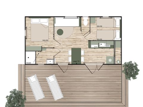 MOBILHOME 4 personnes - Ciela Privilège - 2 chambres