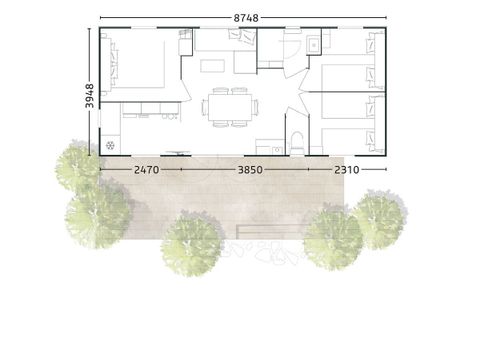 MOBILHOME 6 personnes - Confort - 3 chambres MOBILHOME 6 personnes - Confort - 3 chambres