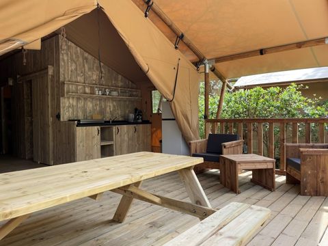 Tente en toile et en bois 6 personnes - Lodge Safari