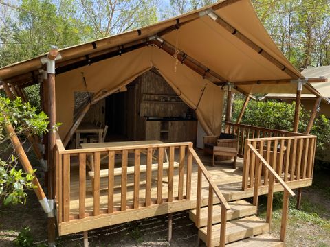 Tente en toile et en bois 6 personnes - Lodge Safari