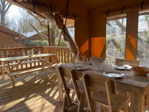 Tente en toile et en bois 6 personnes - Lodge Safari
