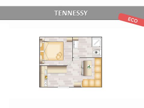 MOBILHOME 2 personnes - TENNESSY ECO.
