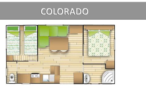 MOBILHOME 6 personnes - COLORADO ECO - 2 chambres - CLIM - TV