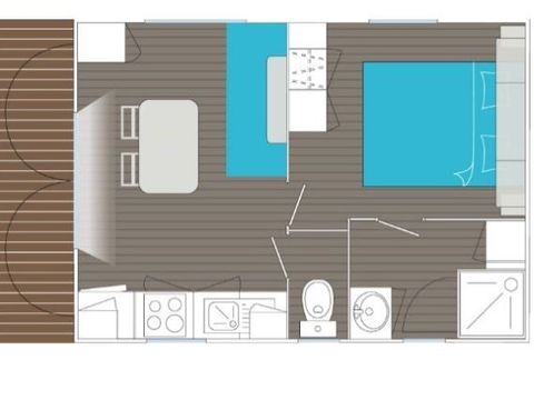 MOBILHOME 2 personnes - LOUISIANE CORSAIRE avec sanitaires