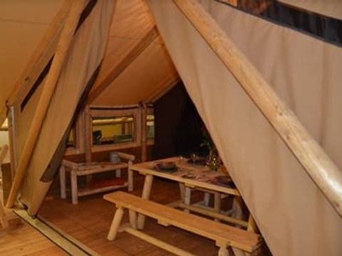 Tente en toile et en bois 7 personnes - Lodge Crusoé
