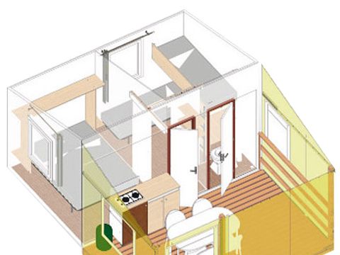 MOBILHOME 5 personnes - Rapid'home Standard 20 m² (2 chambres, 4 adultes max + 1 petit enfant) 