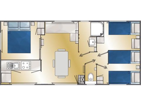 MOBILHOME 6 personnes - Super Cordelia CLIMATISE VUE PANORAMIQUE 