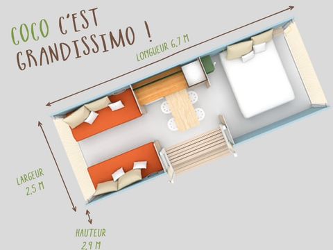 BUNGALOW TOILÉ 4 personnes - Coco Sweet (sans sanitaires)