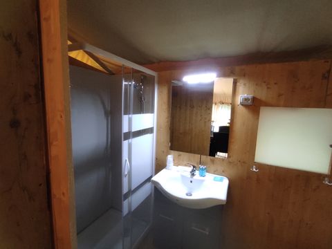 Tente en toile et en bois 6 personnes - Tente Safari avec salle de bain privé