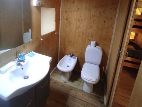 TENTE TOILE ET BOIS 4 personnes - Tente Safari avec salle de bain privé