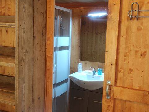 Tente en toile et en bois 6 personnes - Tente Safari avec salle de bain privé