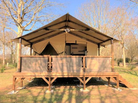 TENTE TOILE ET BOIS 5 personnes - Lodge Bali avec sanitaires