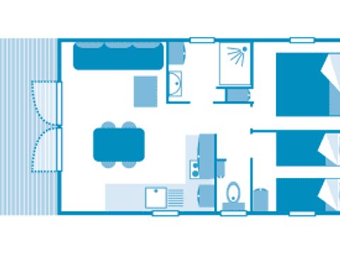 MOBILHOME 4 personnes - Cottage Dourbie 4p 2ch 1sdb **** clim