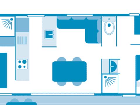MOBILHOME 6 personnes - Cottage Lévézou 6p 3ch 2sdb Premium clim