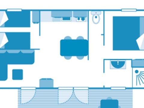 MOBILHOME 4 personnes - Cottage Bouton d'or 4p 2ch 1sdb ***