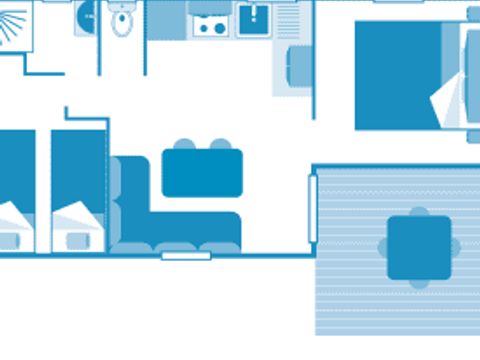 MOBILHOME 4 personnes - Cottage Castor 4p 2ch 1sdb ***