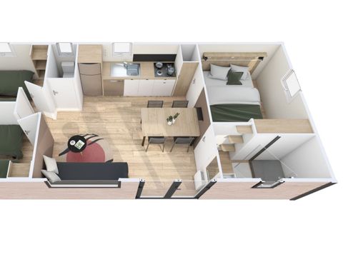 MOBILHOME 6 personnes - Nest Tropical 35m² 3ch 6pers