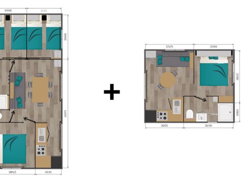 Mobilhome 8 personnes - Lodge Sunêlia Luxe avec jacuzzi - 4 chambres