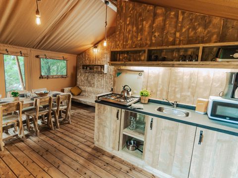 Tente en toile et en bois 5 personnes - Tente Lodge Prestige Plus 2 Ch - 5 Pers