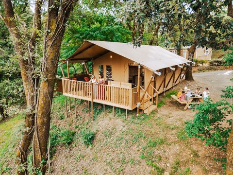 Tente en toile et en bois 5 personnes - Tente Lodge Prestige Plus 2 Ch - 5 Pers