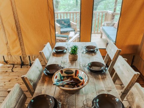 Tente en toile et en bois 5 personnes - Tente Lodge Prestige Plus 2 Ch - 5 Pers